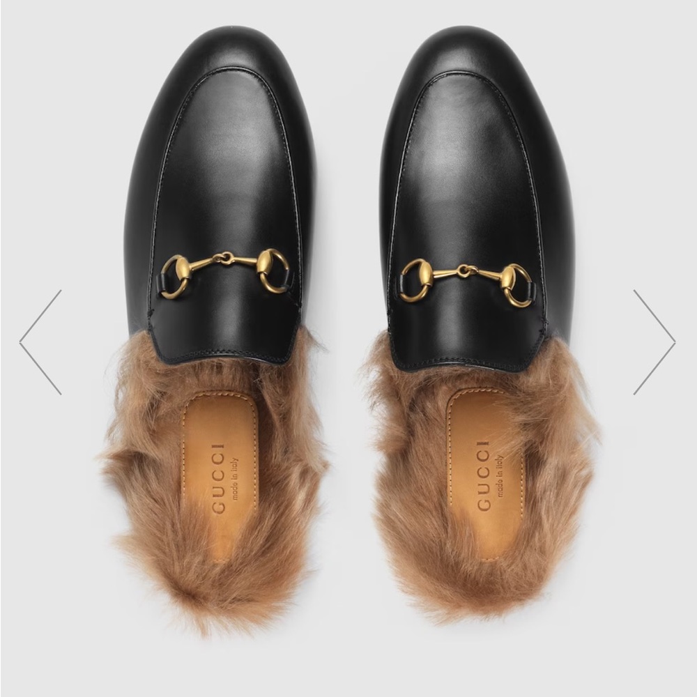 Gucci slip on with fur size 40/9